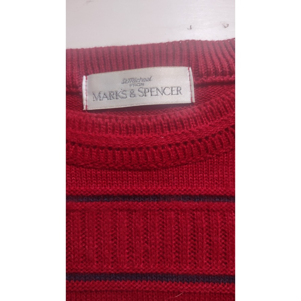 Men's Marks & Spencer Red Sweater With Black Stripes XL - Picture 3 of 5